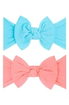 Baby Bling Headbands In Aqua Coral