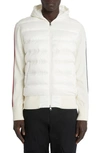 MONCLER QUILTED DOWN & WOOL KNIT CARDIGAN