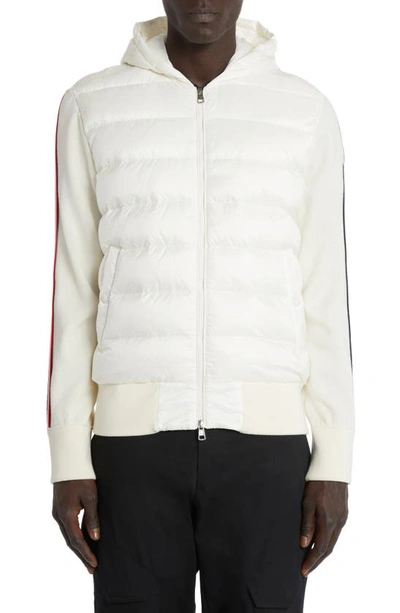 Moncler Down-paneled Wool Jacket In Natural