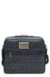 Dolce & Gabbana Sleek Charcoal Logo Crossbody Bag In Black/ Grey