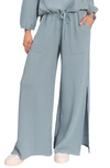 Everyday Ritual Riley Gauze Side-split Pants In Desert Blue