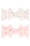 Baby Bling Assorted 2-pack Fab-bow-lous® Headbands In Oatmeal Dot Pink And Pk Dot