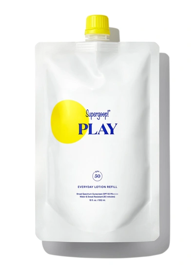Supergoop Play Everyday Lotion Spf 50 Pump Refill Pouch Sunscreen - Refill 18 Fl. Oz. ! In White