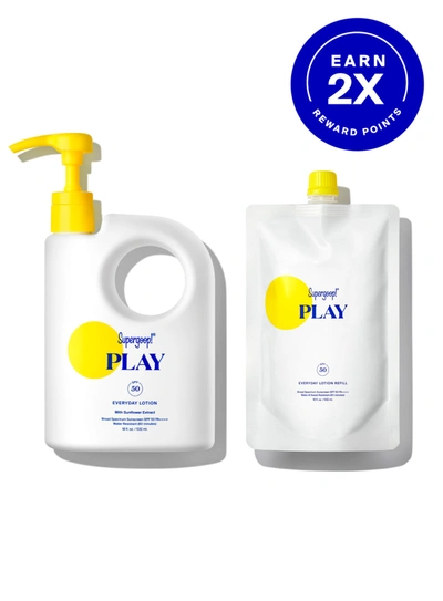 Supergoop Play Pump & Refill Set Sunscreen - Refill ! In White