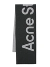 Acne Studios Logo Wool Blend Scarf In Grey