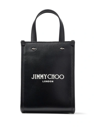 Jimmy Choo Mini Varenne Logo-print Tote Bag In Black