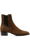 Saint Laurent Wyatt Chelsea Boot In Brown