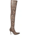 Stella Mccartney Stella Iconic Python Print Heeled Over-the-knee Boots In Beige