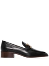 TOD'S TOD'S LEATHER HEEL LOAFERS