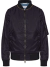 Valentino Rockstud Bomber Jacket In Blue