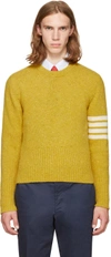 THOM BROWNE Yellow Classic Mohair Crewneck Pullover