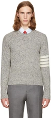 THOM BROWNE Grey Classic Mohair Crewneck Pullover