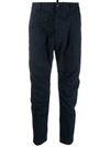 Dsquared2 Blue Medium Waist Trousers In Black