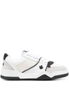 Dsquared2 Leather And Suede Spiker Low-top Sneakers In White
