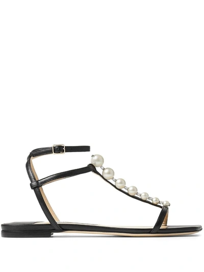 Jimmy Choo Amari Embellished Leather Sandals In Black