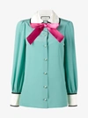 GUCCI GUCCI LONG SLEEVE PUSSY BOW BLOUSE,476087ZHS0312142230