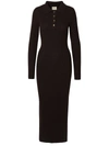 Khaite Hans Ribbed-knit Cashmere Maxi Dress In Brown