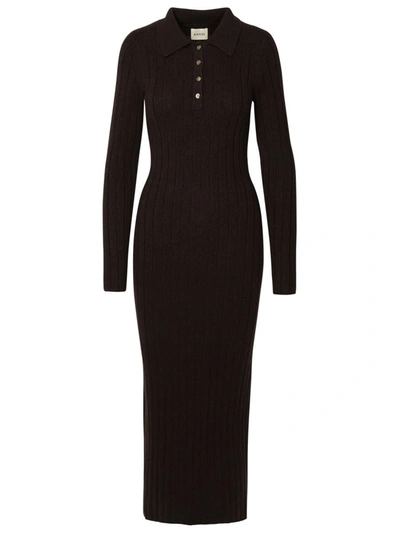 Khaite Hans Ribbed-knit Maxi Dress In Black