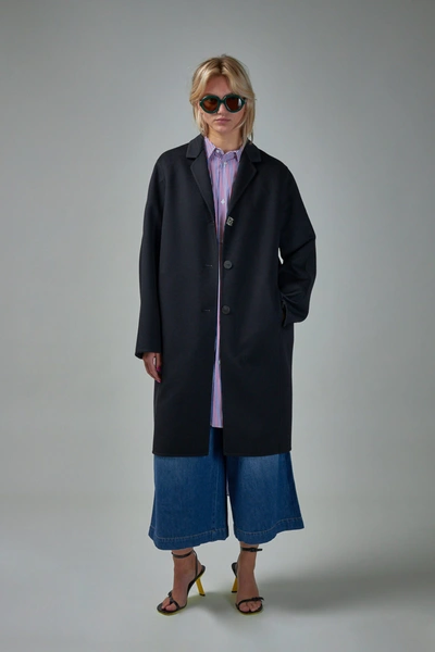 Loewe Anagram Coat Wool Cashmere In Black