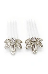 Brides And Hairpins Kenji Set Of 2 Crystal Combs In Silver
