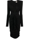 Alexandre Vauthier Midi Dress With Gathering In Black