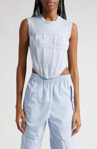 Dion Lee Ribbed Corset Tank Top In Neutrals