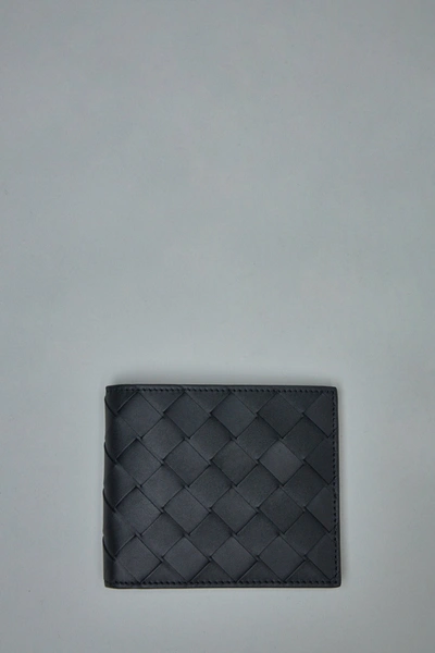 Bottega Veneta Intreccio Leather Wallet In Nero