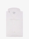 Nugnes 1920 Slim Fit Cotton Shirt With Plastron In White