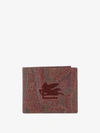 Etro Paisley-print Jacquard Wallet In Brown