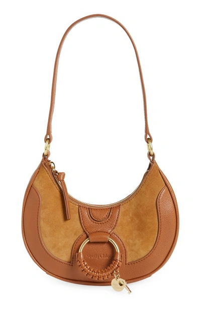 See By Chloé Hana Mini Suede Shoulder Bag In Caramello