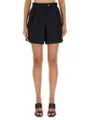 Alexander Mcqueen Black Cargo Shorts In Blue