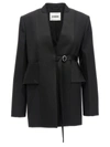 Jil Sander Asymmetric Wool Blazer In Black