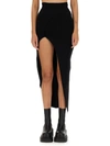 Rick Owens 'theresa' Maxi Black Skirt With Wide Split At The Front In Viscose Blend Woman In Black