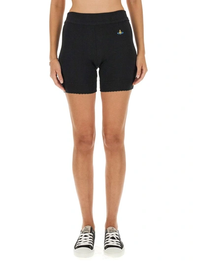 Vivienne Westwood Bea Logo Embroidered Cotton Knit Vest In Black