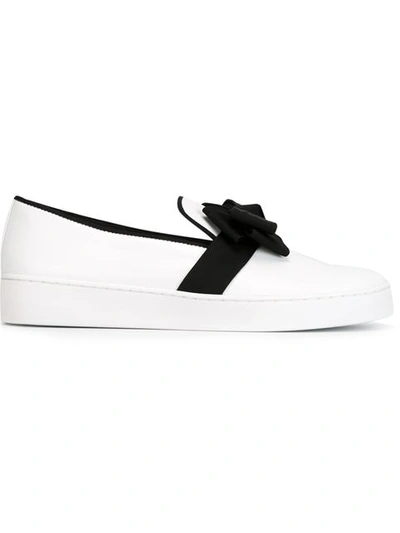Michael Kors Val Runway Bow Skate Shoe, Optic White