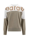 Isabel Marant Howley Two-color Cotton Sweatshirt In Green