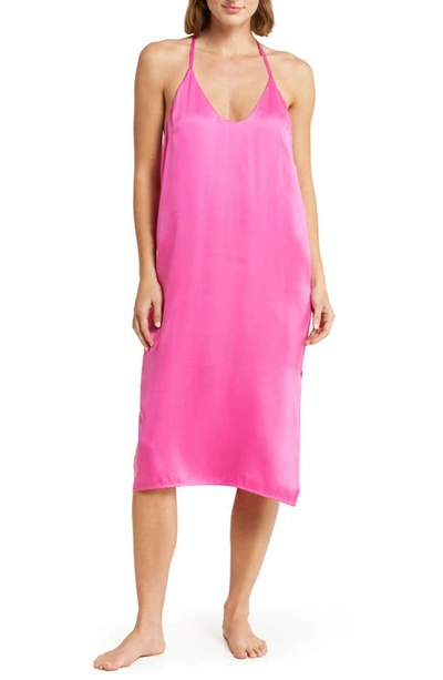 Lunya Washable Silk Slipdress Nightgown In Caffeinated Pink