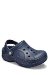 Crocs Baya Faux Shearling Lined Clog In Navy/ Navy
