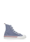 Thom Browne Tricolor Canvas Sneakers With Tartan Sole For Men In Blue In Light Blue