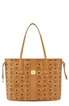 Mcm Liz Small Reversible Visetos Shopper Tote In Brown