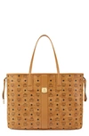 Mcm Large Liz Reversible Shopper In Cognac