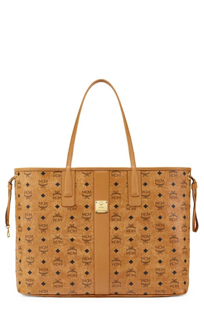 Mcm Large Liz Reversible Shopper In Cognac