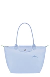 Le Pliage Green M Tote bag Sky Blue - Recycled canvas (L2605919P79)