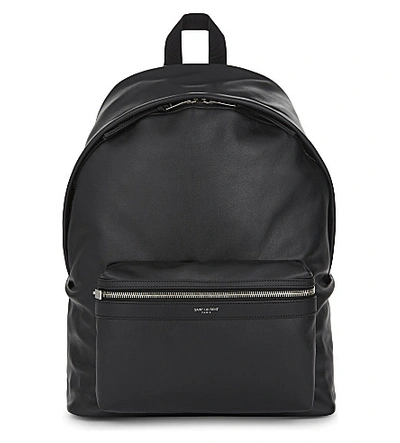 Saint Laurent City Leather Backpack In Black