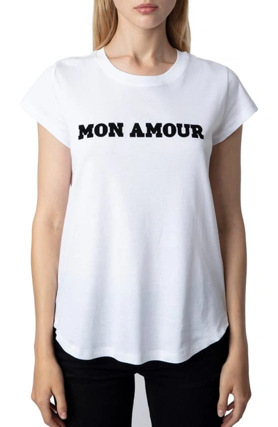 Zadig & Voltaire Woop Mon Amour Cotton Graphic T-shirt In White