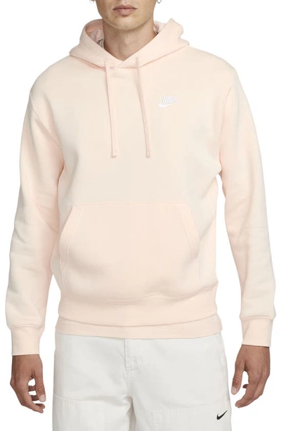 Nike Sportswear Club Hoodie In Guava Ice/ Guava Ice/ White