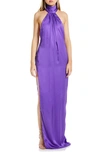 KATIE MAY SIDRIT HALTER SATIN GOWN