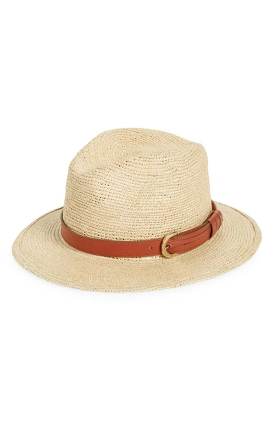 Chloé X Borsalino Embellished Straw Hat In Nude & Neutrals