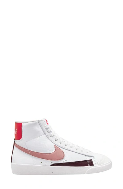 Nike Blazer Mid '77 Sneakers In White & Pink In White/ Red/ Night Maroon