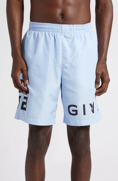 Givenchy Logo-print Shell Swim Shorts In Blue